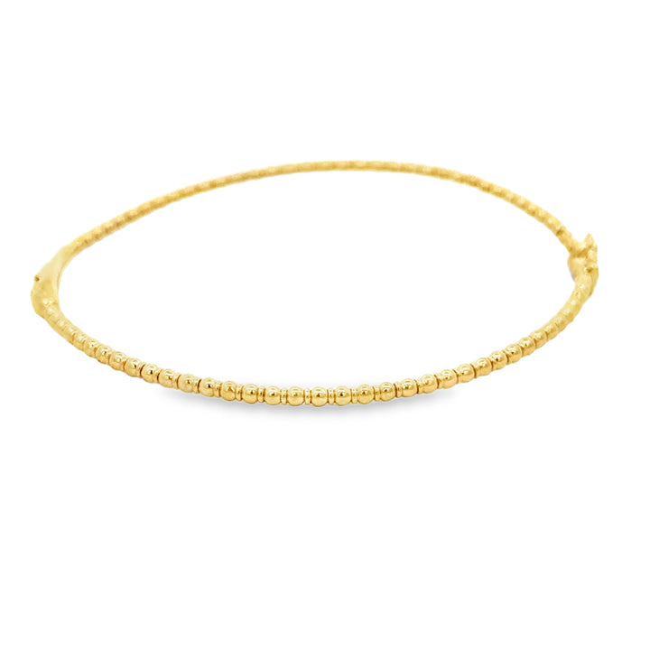 0.10 CTW Diamond 14K Yellow Gold Flexible Flower Bangle Bracelet