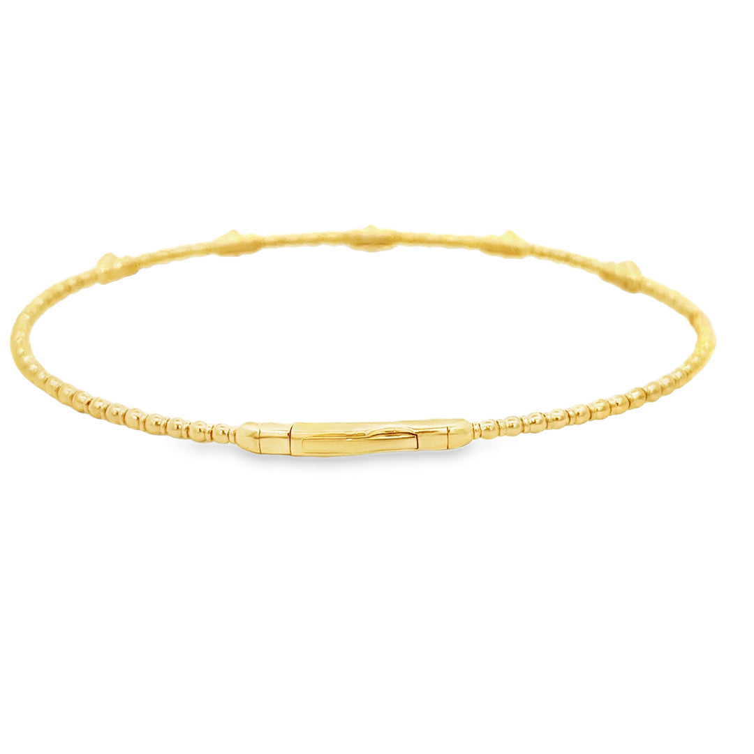 0.17 CTW Diamond 14K Yellow Gold Flexible Bangle Bracelet