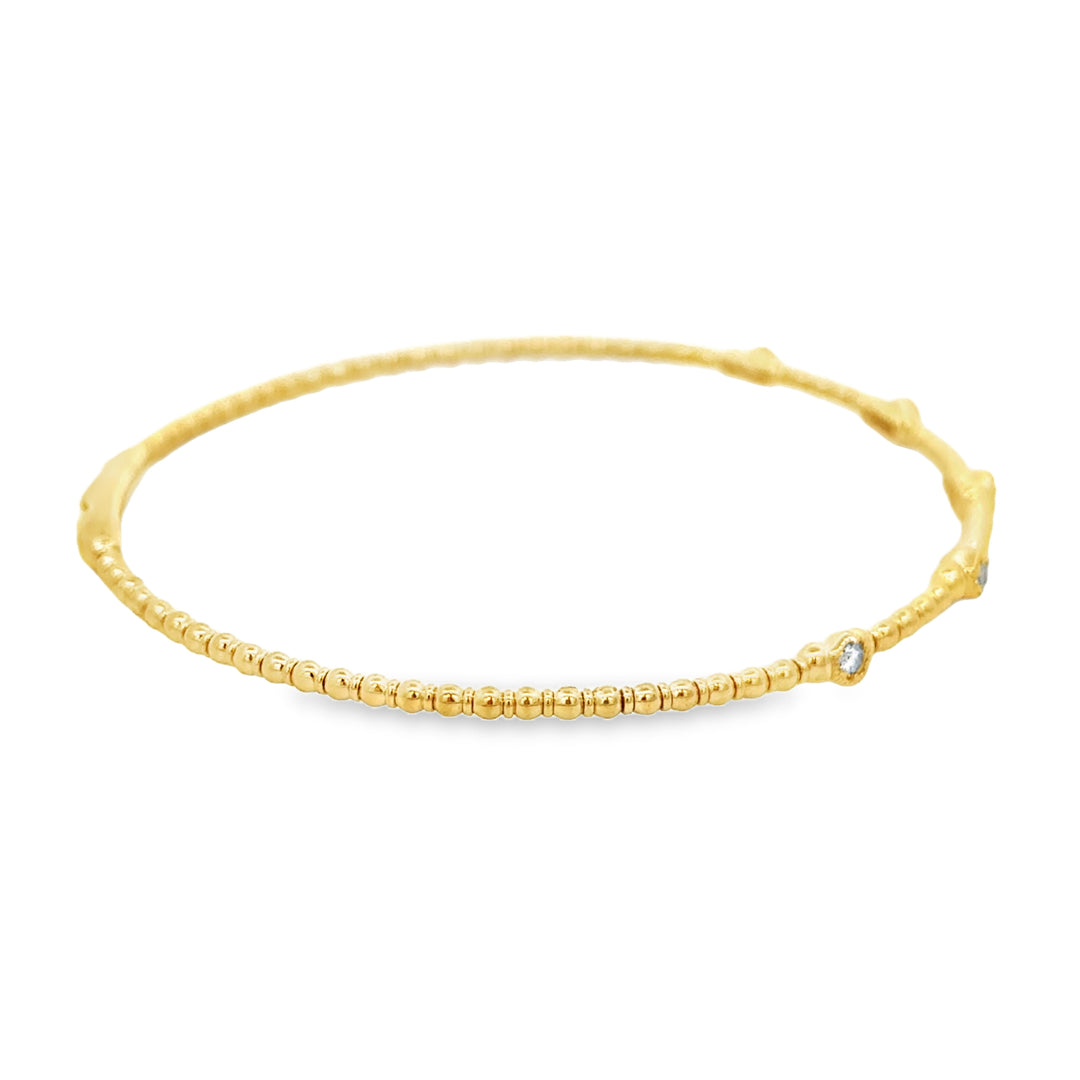 0.17 CTW Diamond 14K Yellow Gold Flexible Bangle Bracelet