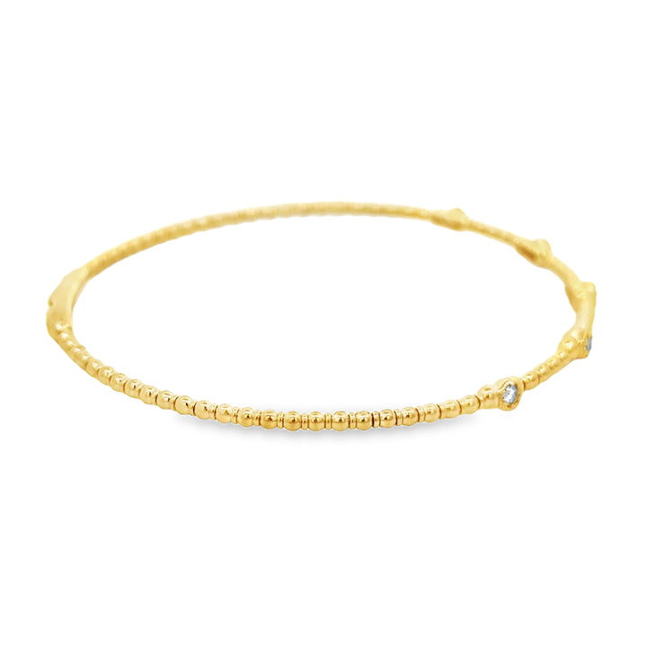 0.17 CTW Diamond 14K Yellow Gold Flexible Bangle Bracelet