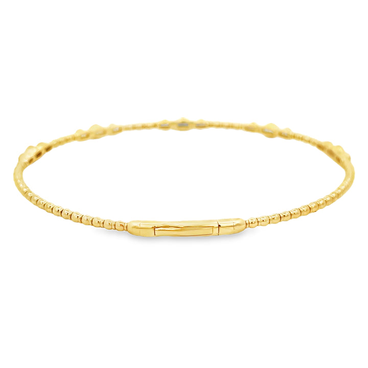 0.35 CTW Diamond 14K Yellow Gold Flexible Bangle Bracelet