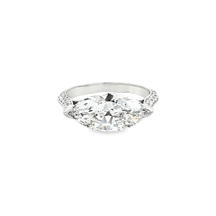 2.40 CT Marquise Diamond East-West Engagement Ring, GIA F SI2