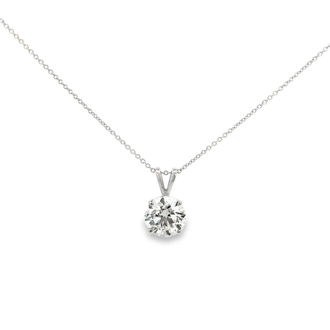 4.05 CT Round Diamond Solitaire Pendant, GIA J VVS1