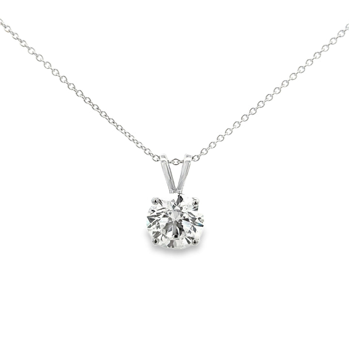 3.02 CT Round Diamond Solitaire Pendant, GIA J VS1