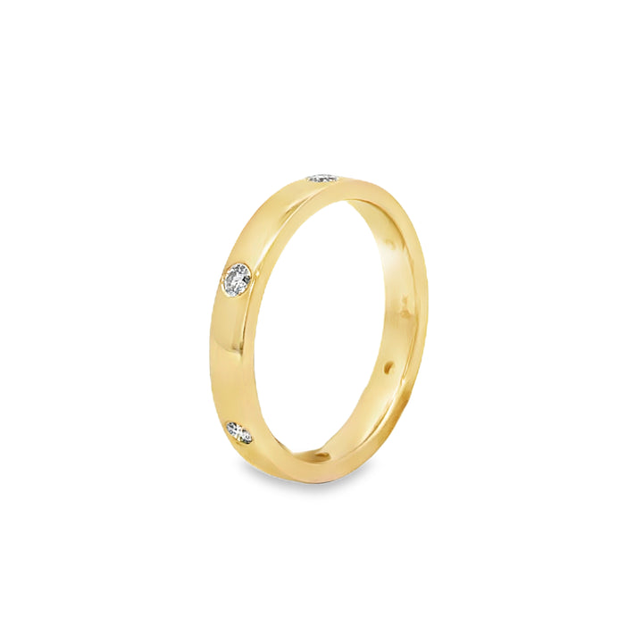 0.21 CTW Diamond 14K Yellow Gold Band – 3mm Wide