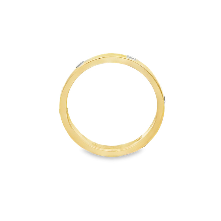 0.21 CTW Diamond 14K Yellow Gold Band – 3mm Wide