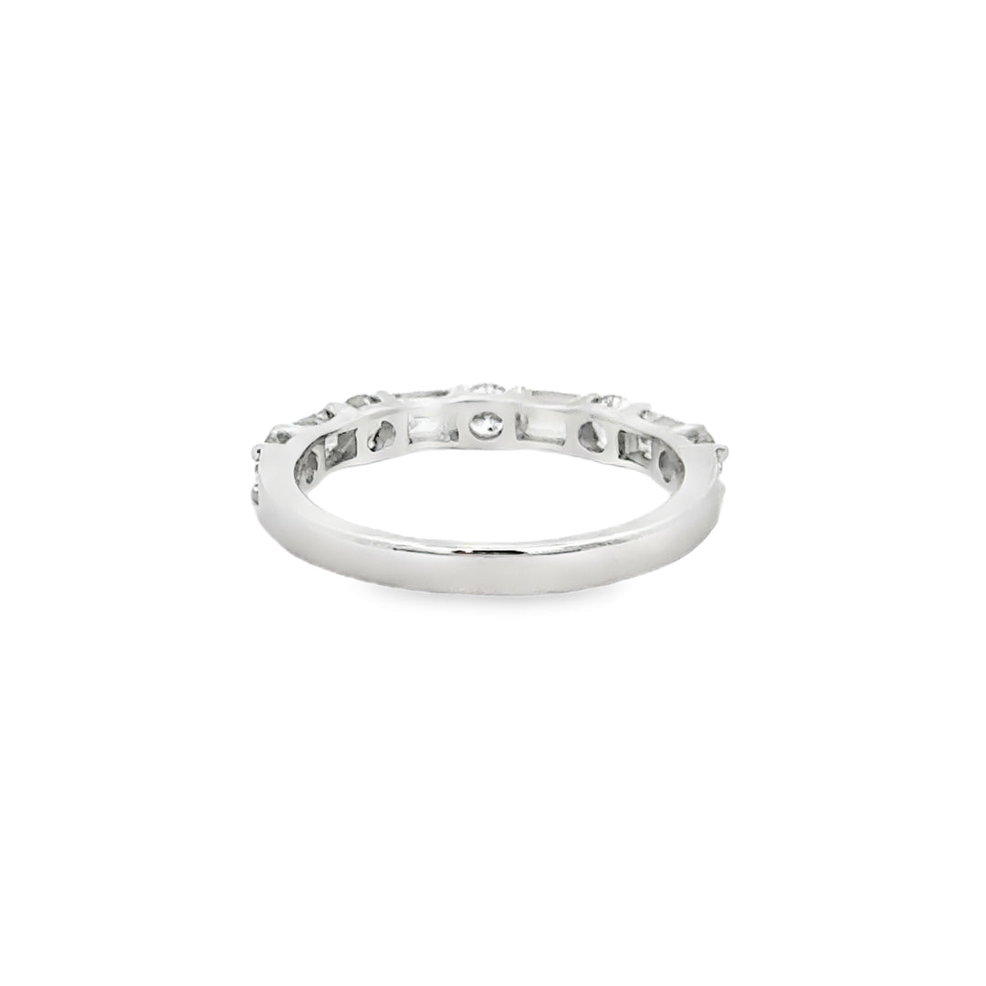 0.80 CTW Diamond Baguette &amp; Round Band – 14K White Gold