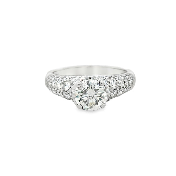 1.33 CTW Diamond Engagement Ring – 18K White Gold, GIA Certified