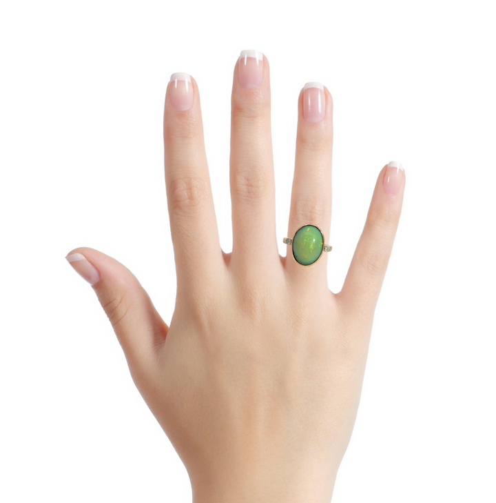 0.06 CTW Diamond &amp; Opal 14K Rose Gold Ring