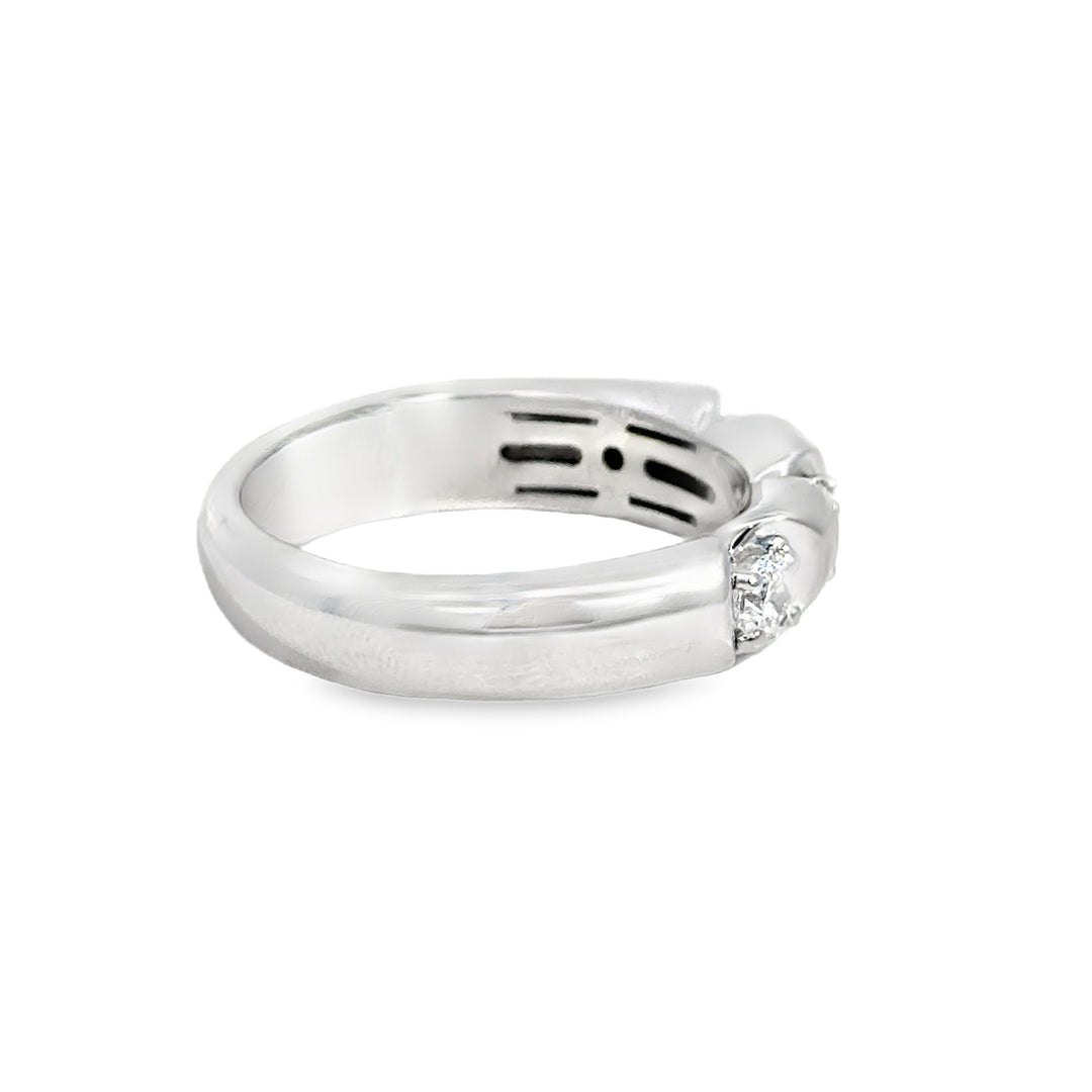 0.50 CTW Diamond 18K White Gold Heavy Band