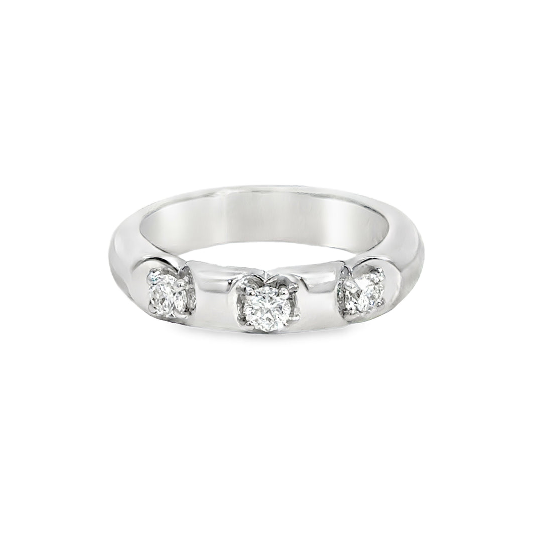 0.50 CTW Diamond 18K White Gold Heavy Band