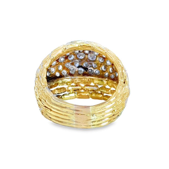 1.40 CTW Diamond Pavé 14K Two-Tone Dome Cocktail Ring