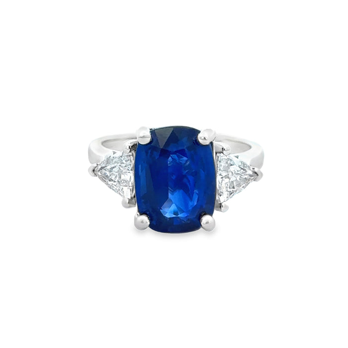 5.98 CT Sapphire & 0.60 CTW Diamond 18K White Gold Three-Stone Ring