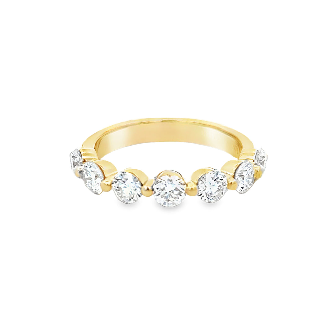 1.51 CTW Diamond 14K Yellow Gold Shared Prong Band Ring