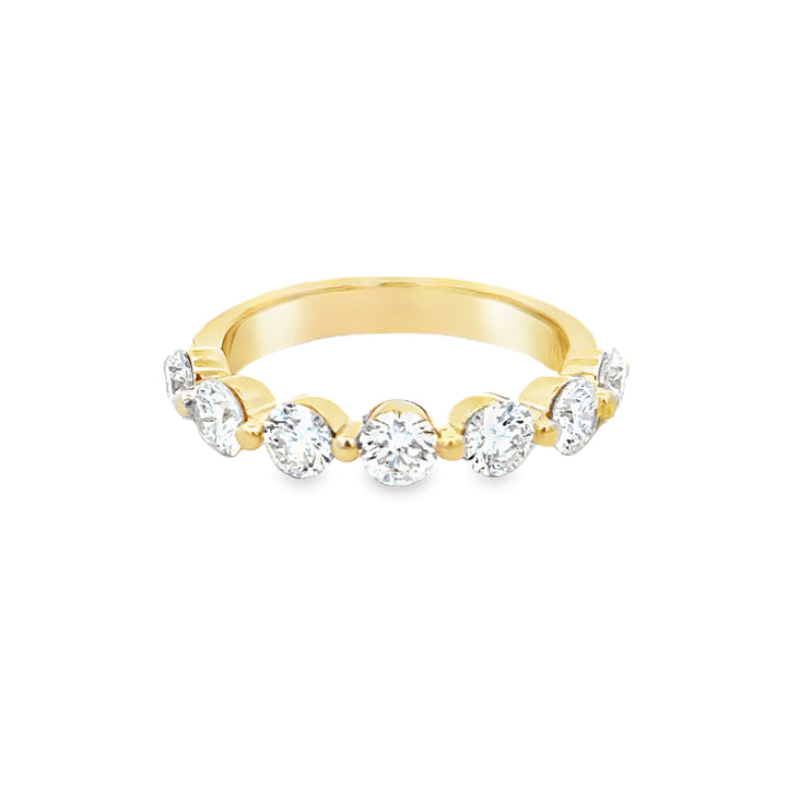 1.51 CTW Diamond 14K Yellow Gold Shared Prong Band Ring