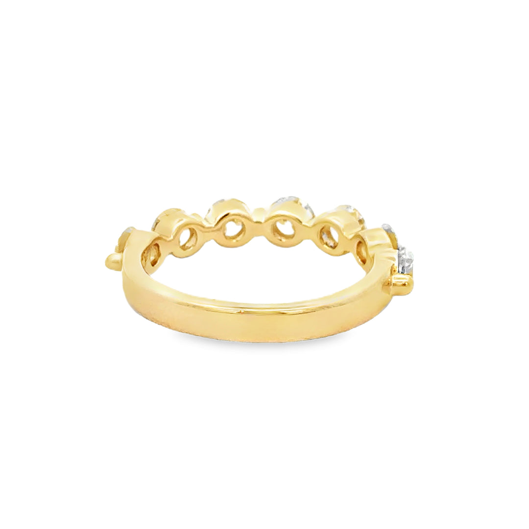 1.53 CTW Diamond 14K Yellow Gold Shared Prong Band Ring