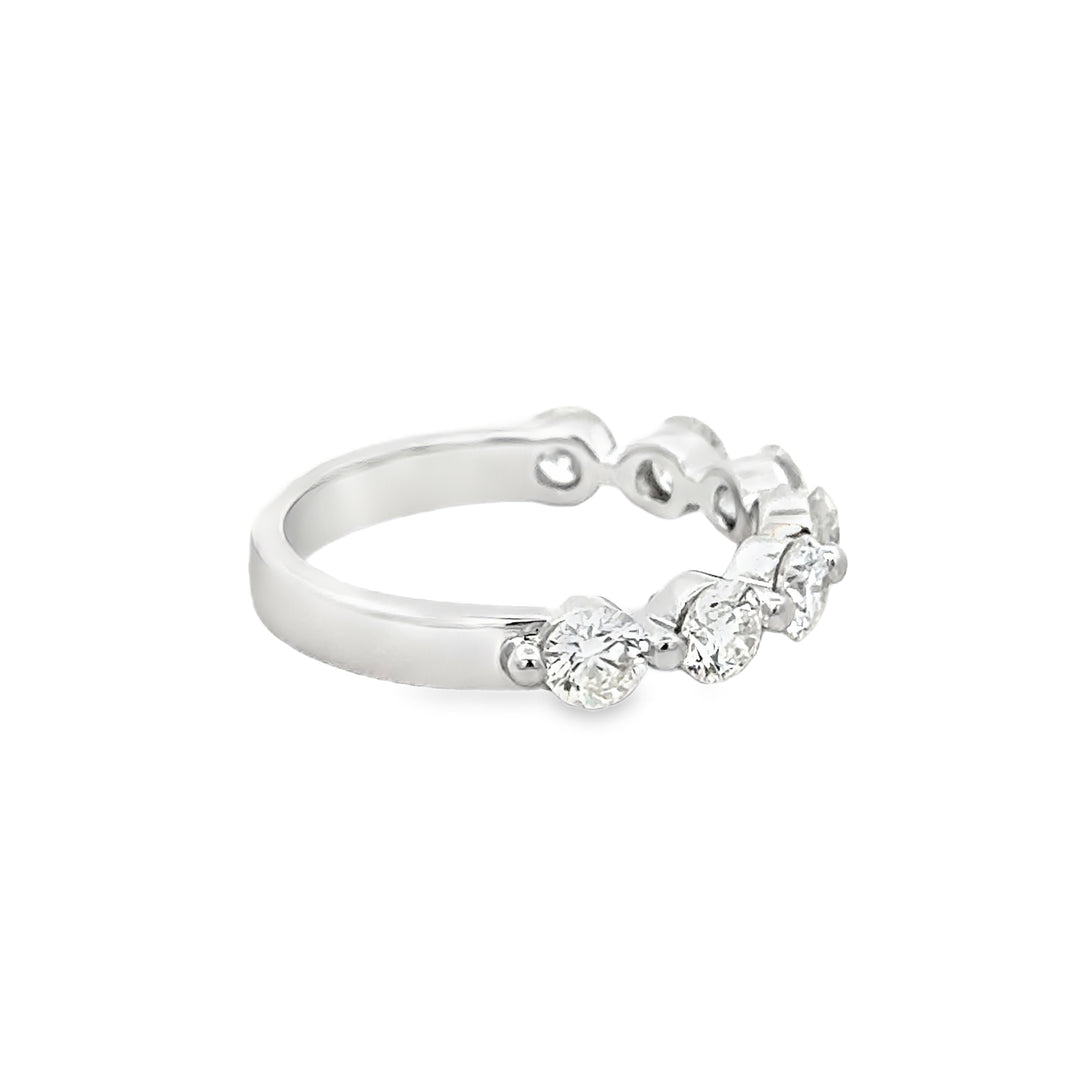 1.52 CTW Diamond 14K White Gold Shared Prong Band Ring