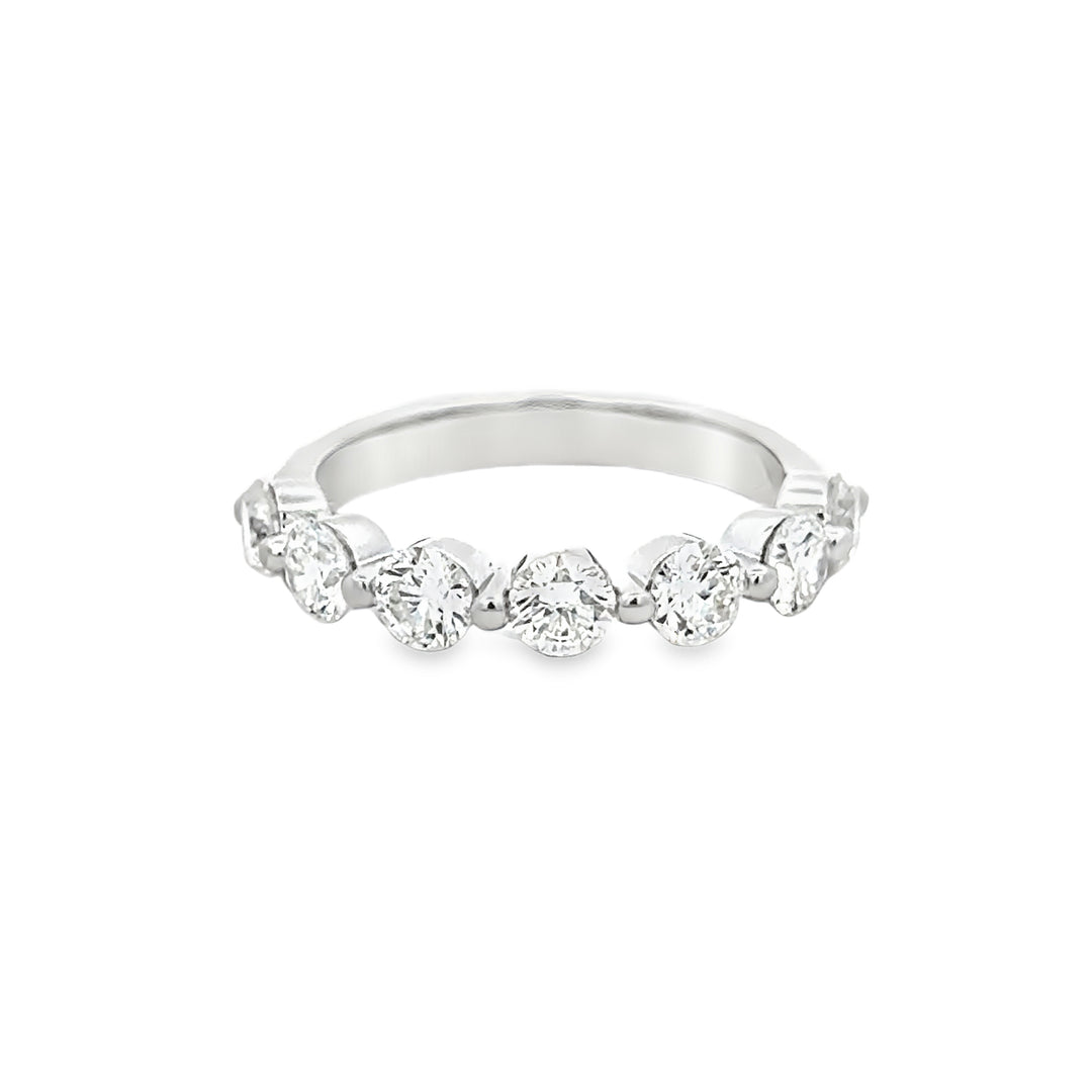 1.52 CTW Diamond 14K White Gold Shared Prong Band Ring