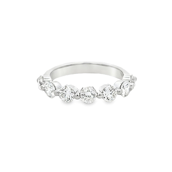 1.52 CTW Diamond 14K White Gold Shared Prong Band Ring