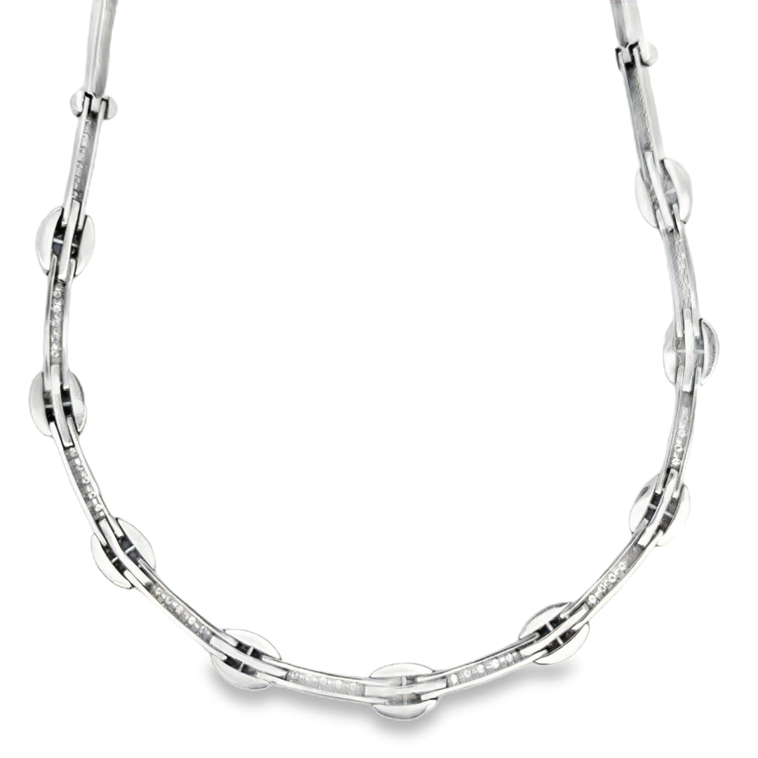 2.50 CTW Diamond & 2.00 CTW Sapphire 18K White Gold Necklace