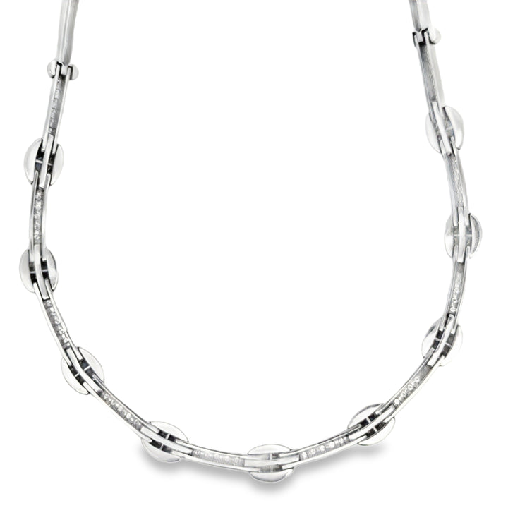 2.50 CTW Diamond & 2.00 CTW Sapphire 18K White Gold Necklace