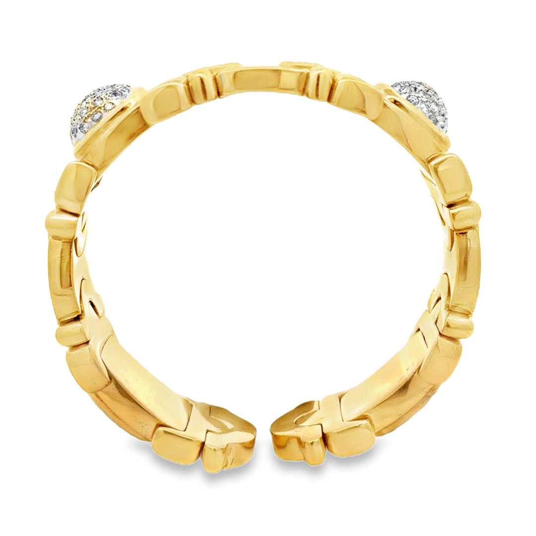 2.85 CTW Diamond 18K Yellow Gold Flexible Bracelet