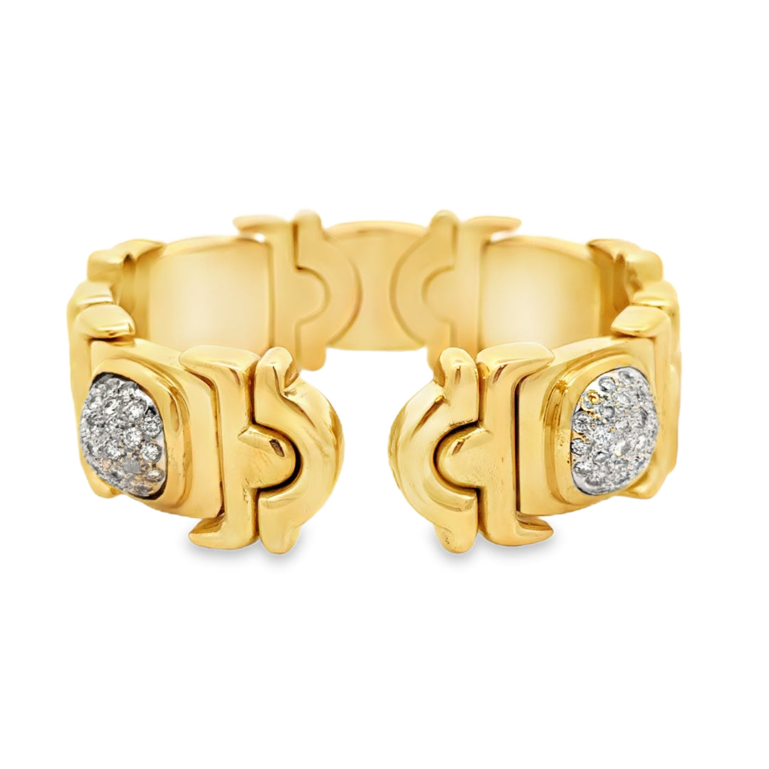 2.85 CTW Diamond 18K Yellow Gold Flexible Bracelet