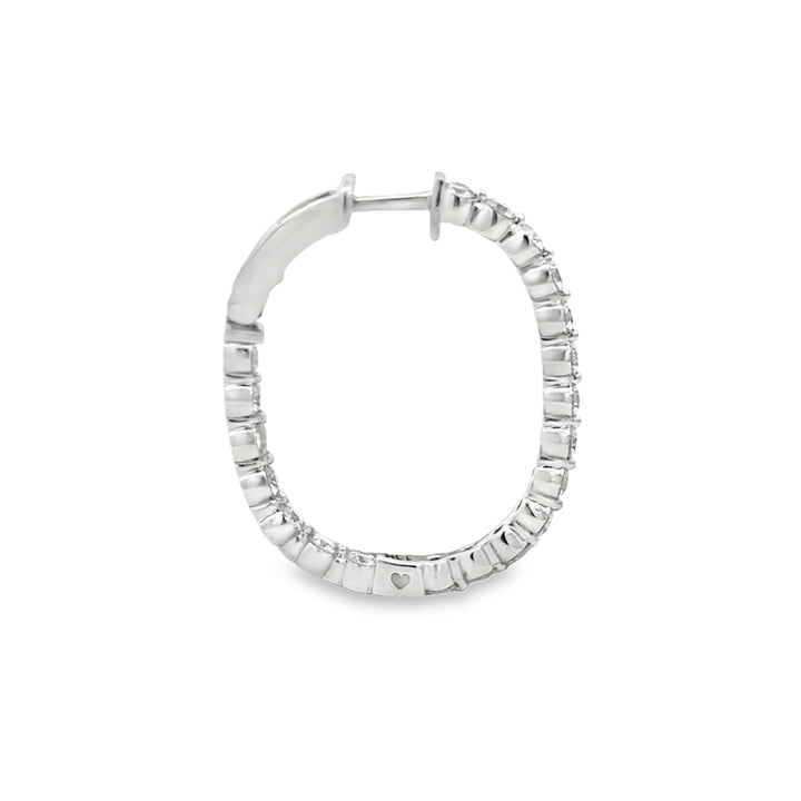 2.50 CTW Diamond Inside-Out Hoop Earrings in 18K White Gold