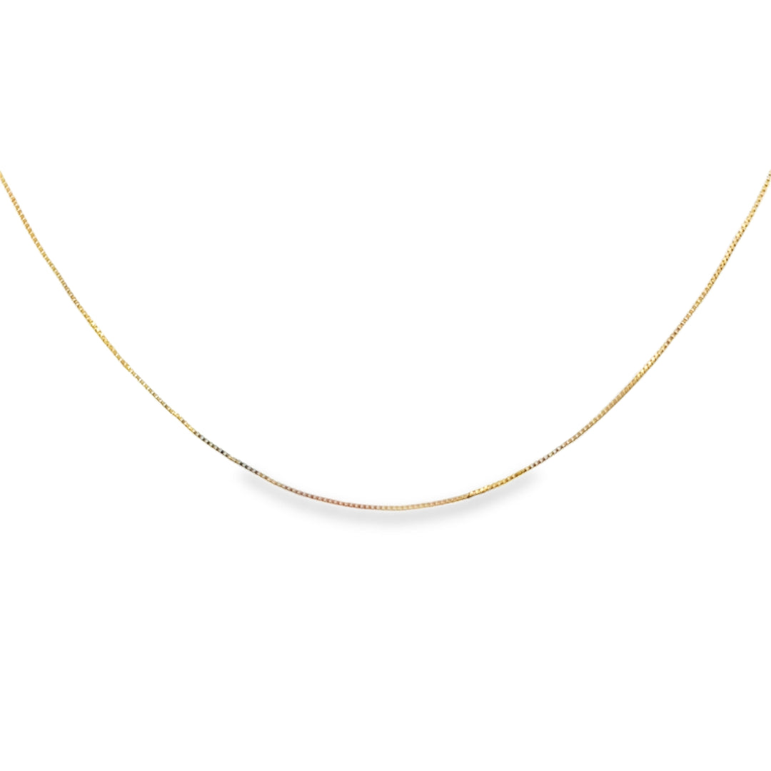 14K Yellow Gold Box Chain Necklace – 17"