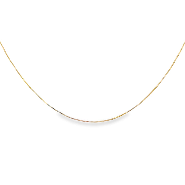 14K Yellow Gold Box Chain Necklace – 17"