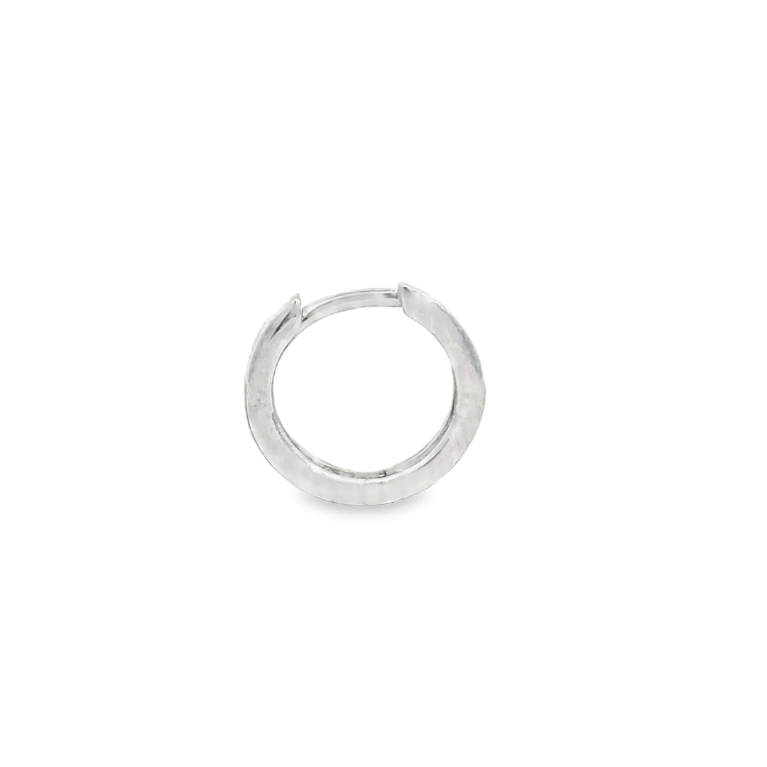 14K White Gold Huggie Hoop Earrings