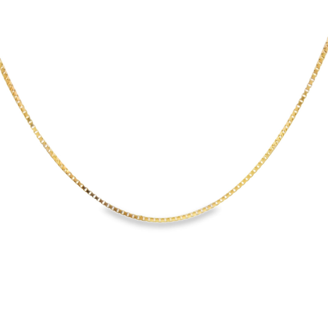 14K Yellow Gold Box Chain Necklace – 20" | 1.25mm Wide
