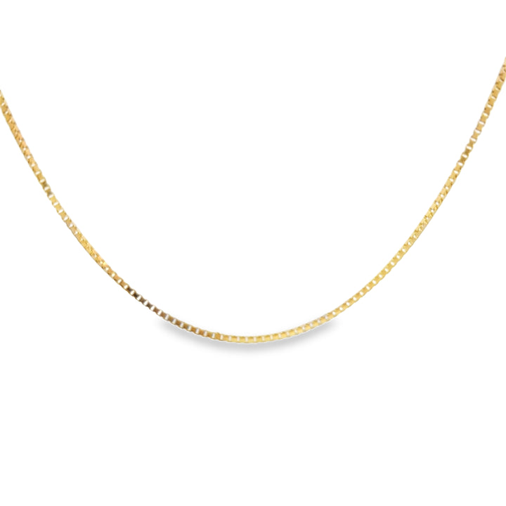 14K Yellow Gold Box Chain Necklace – 20" | 1.25mm Wide