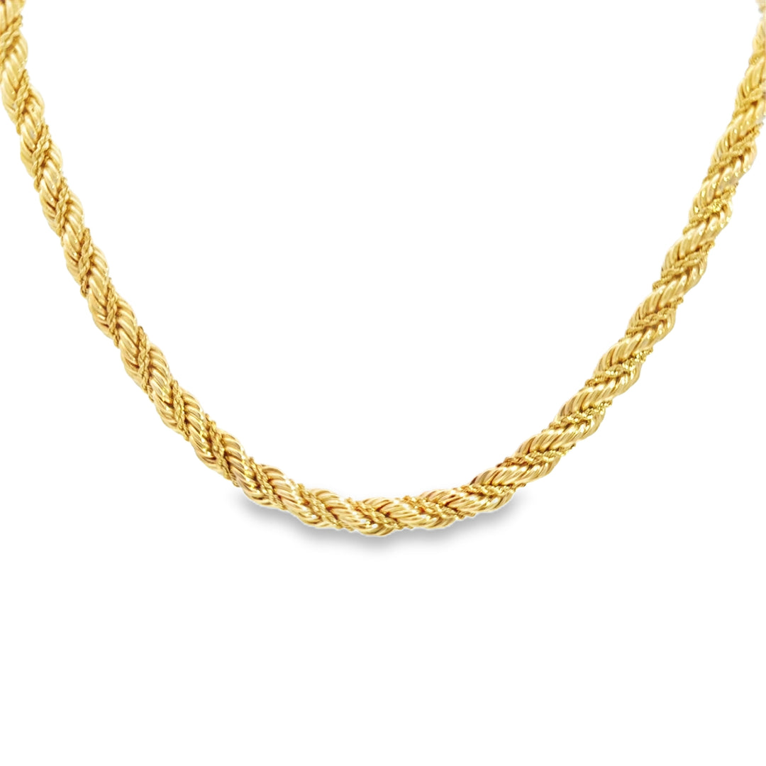 Pre-Owned Tiffany & Co. 14K Yellow Gold Rope Chain Necklace - 7.5mm Wide