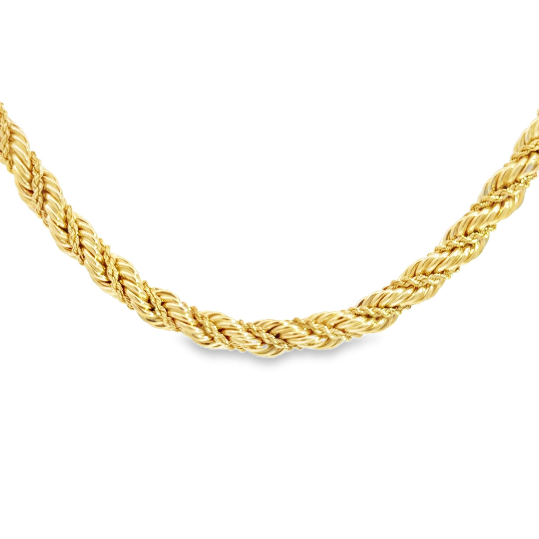 Pre-Owned Tiffany & Co. 14K Yellow Gold Rope Chain Necklace - 7.5mm Wide