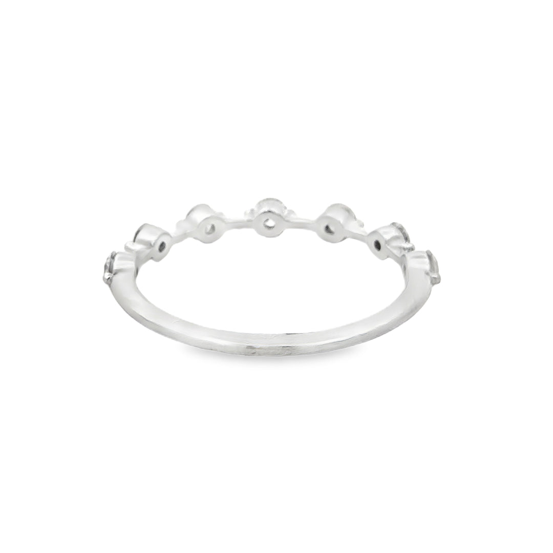 18K White Gold Spaced Diamond Band Ring – 0.50 CTW
