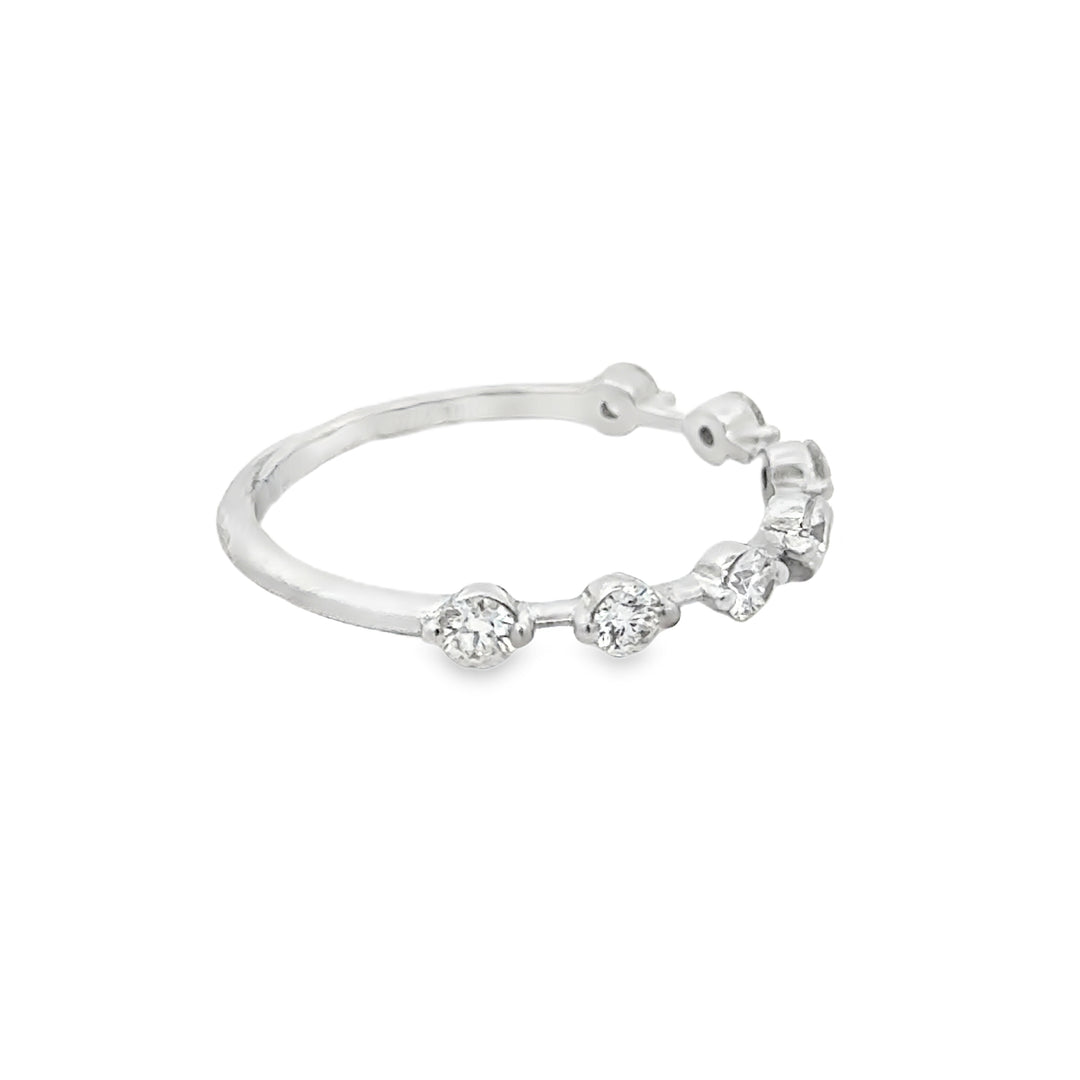 18K White Gold Spaced Diamond Band Ring – 0.50 CTW