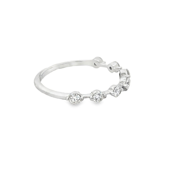 18K White Gold Spaced Diamond Band Ring – 0.50 CTW