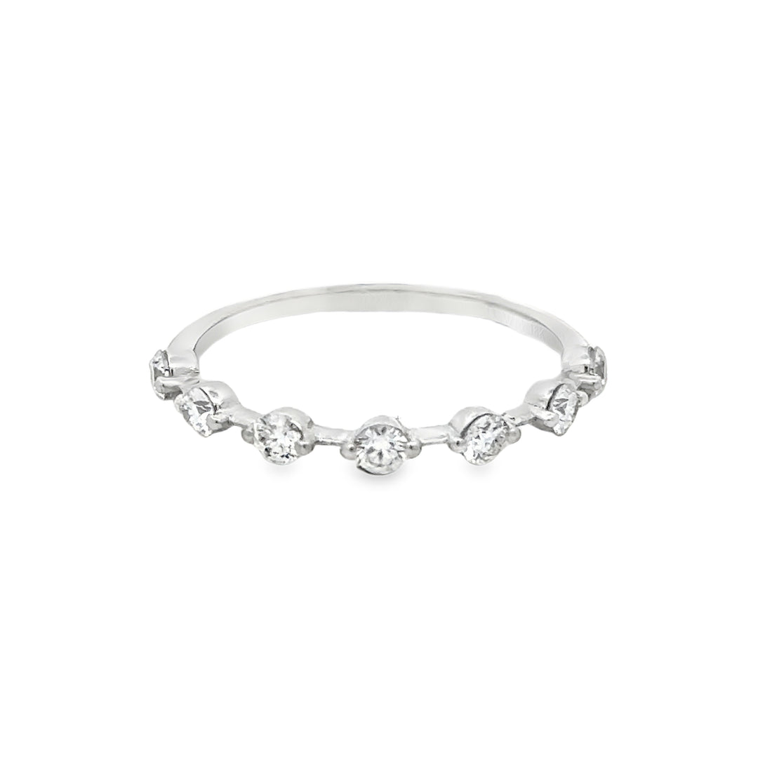 18K White Gold Spaced Diamond Band Ring – 0.50 CTW