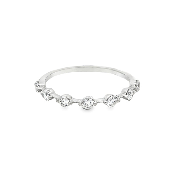 18K White Gold Spaced Diamond Band Ring – 0.50 CTW