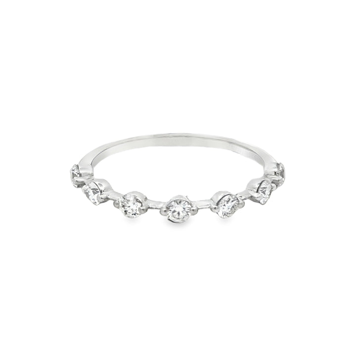 18K White Gold Spaced Diamond Band Ring – 0.50 CTW