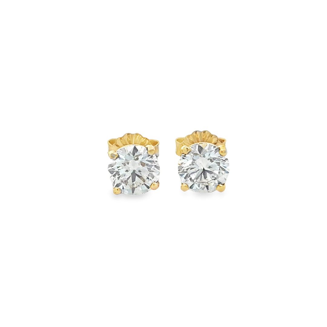 2.04 CTW Lab Grown Diamond 14K Yellow Gold Stud Earrings