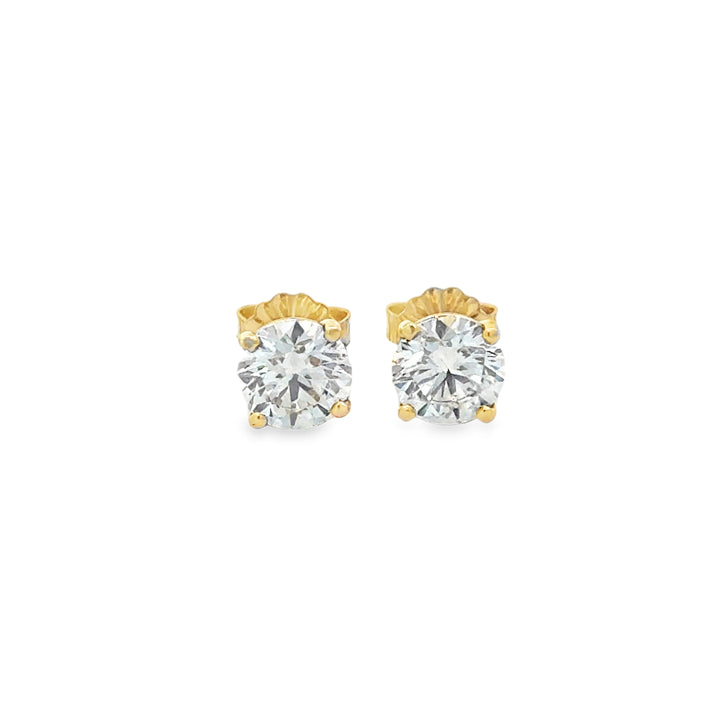 2.04 CTW Lab Grown Diamond 14K Yellow Gold Stud Earrings