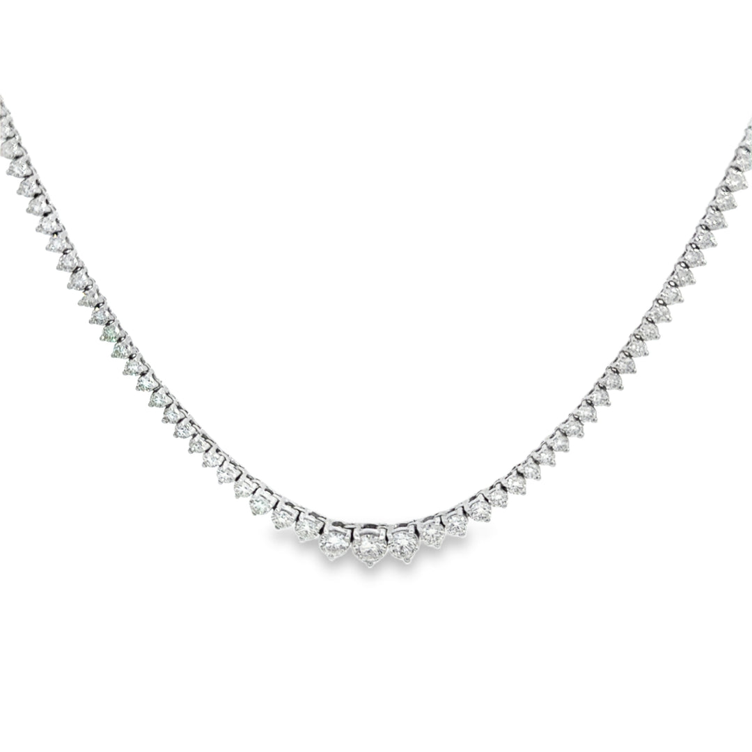 7.00ctw Diamond Riviera Necklace – 16.5" | 14K White Gold