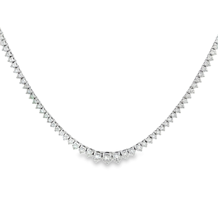 7.00ctw Diamond Riviera Necklace – 16.5" | 14K White Gold