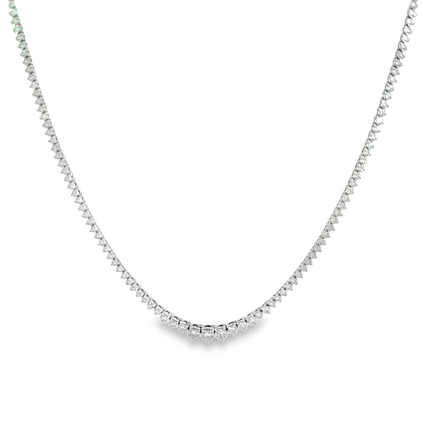 7.00ctw Diamond Riviera Necklace – 16.5" | 14K White Gold