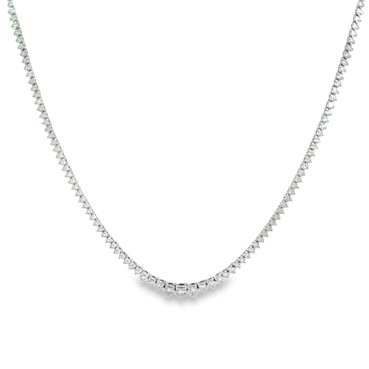 7.00ctw Diamond Riviera Necklace – 16.5" | 14K White Gold