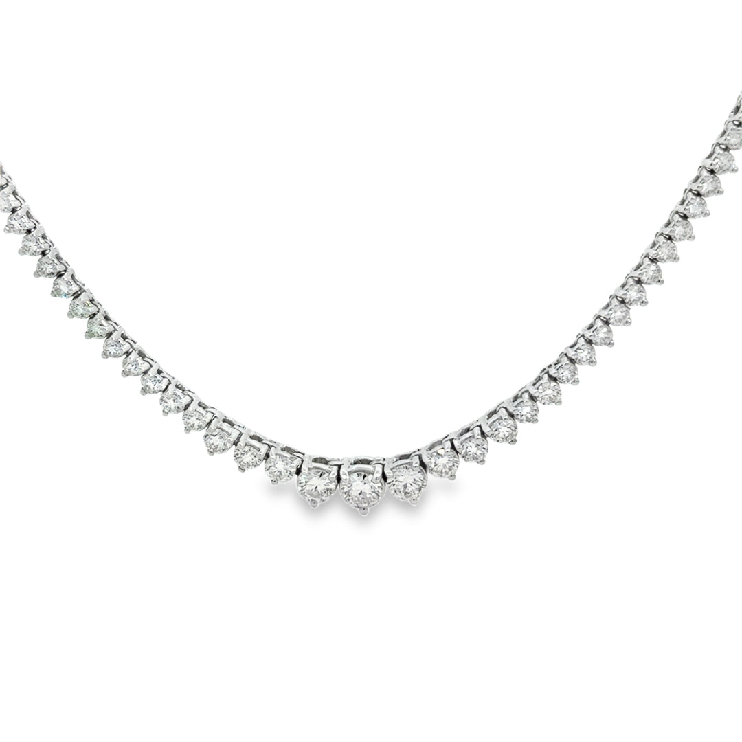 7.00ctw Diamond Riviera Necklace – 16.5" | 14K White Gold