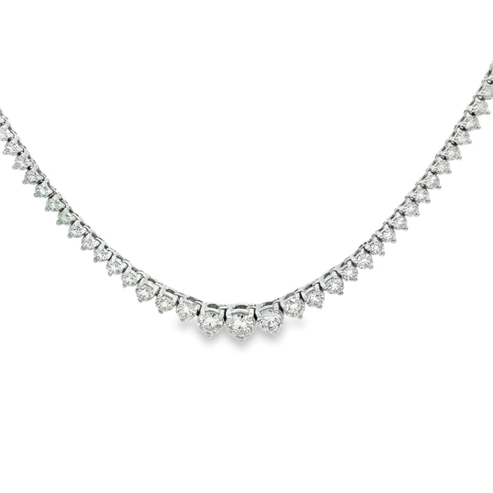 7.00ctw Diamond Riviera Necklace – 16.5" | 14K White Gold