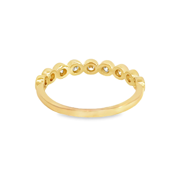 0.25 CTW Diamond 14K Yellow Gold Bezel Set Wedding Band Ring